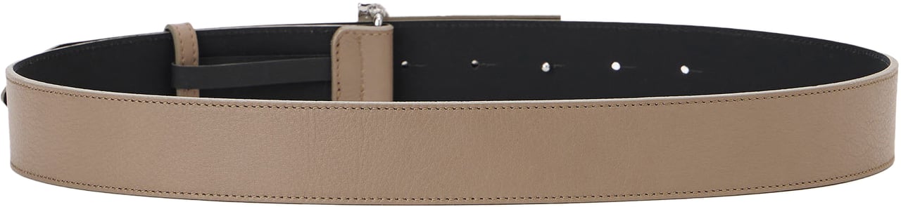 Iceberg Medium gray smooth leather belt with laminated logoed buckle Bruin