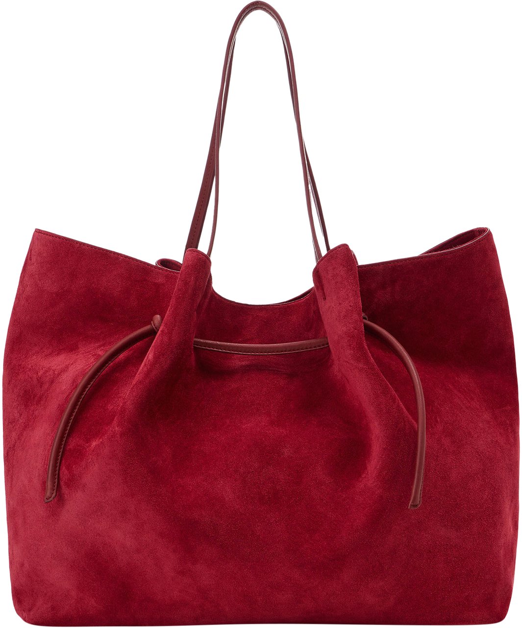 Iceberg Large dark red suede leather bag with branded plaque Rood