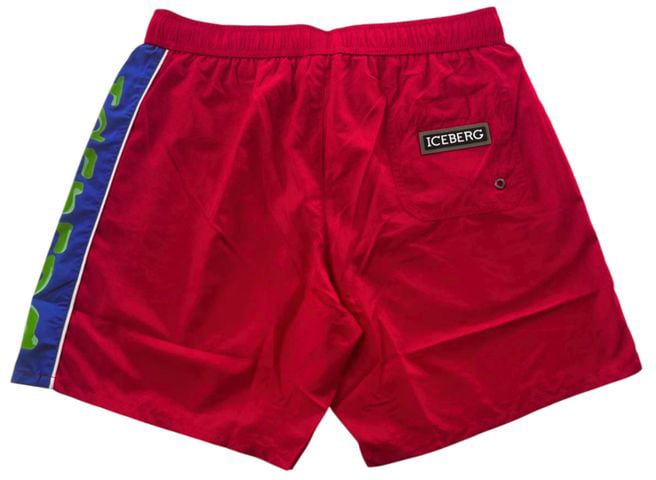 Iceberg Red Polyester Men Swim Short Rood