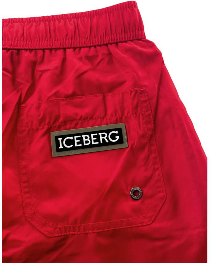 Iceberg Red Polyester Men Swim Short Rood