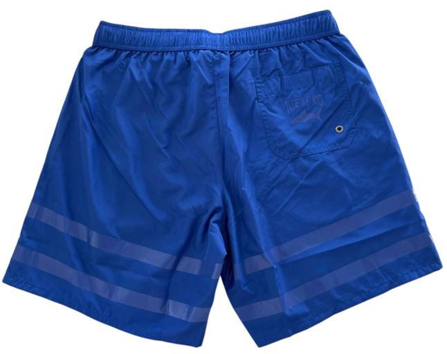 Iceberg Blue Polyester Men Swim Short Blauw