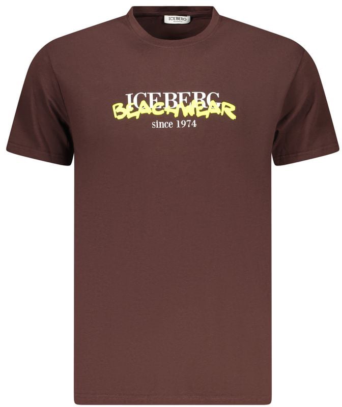 Iceberg Neon Cotton Men T-Shirt Bruin