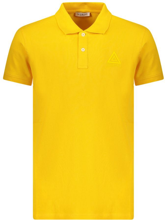 Iceberg Yellow Cotton Mens Polo Shirt Geel