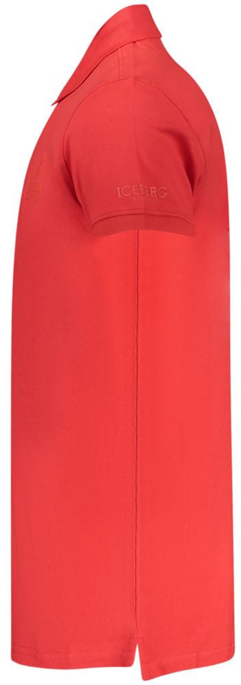 Iceberg Rosso Cotton Mens Polo Shirt Rood