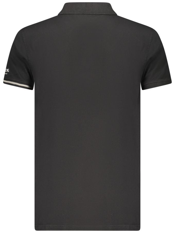 Iceberg Black Cotton Men Polo Shirt Zwart