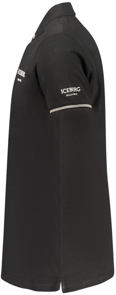 Iceberg Black Cotton Men Polo Shirt Zwart
