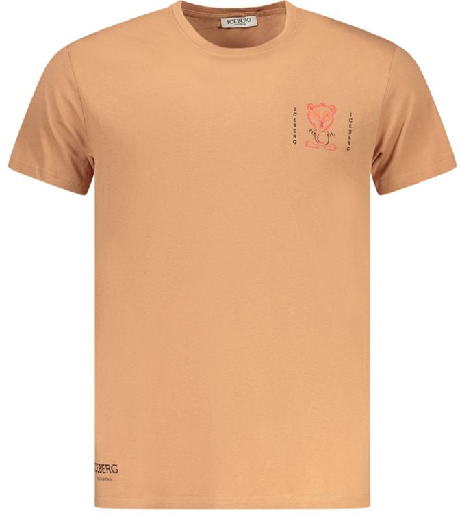 Iceberg Marrone Cotton Men T-Shirt Bruin