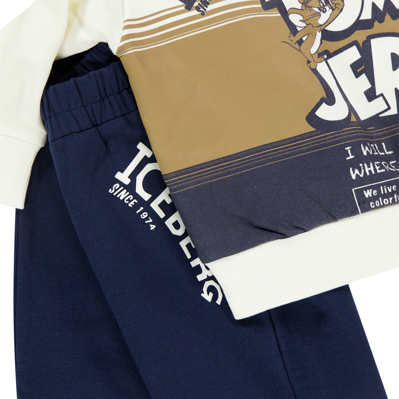 Iceberg Iceberg Baby Jongens Joggingpak In Off White Wit