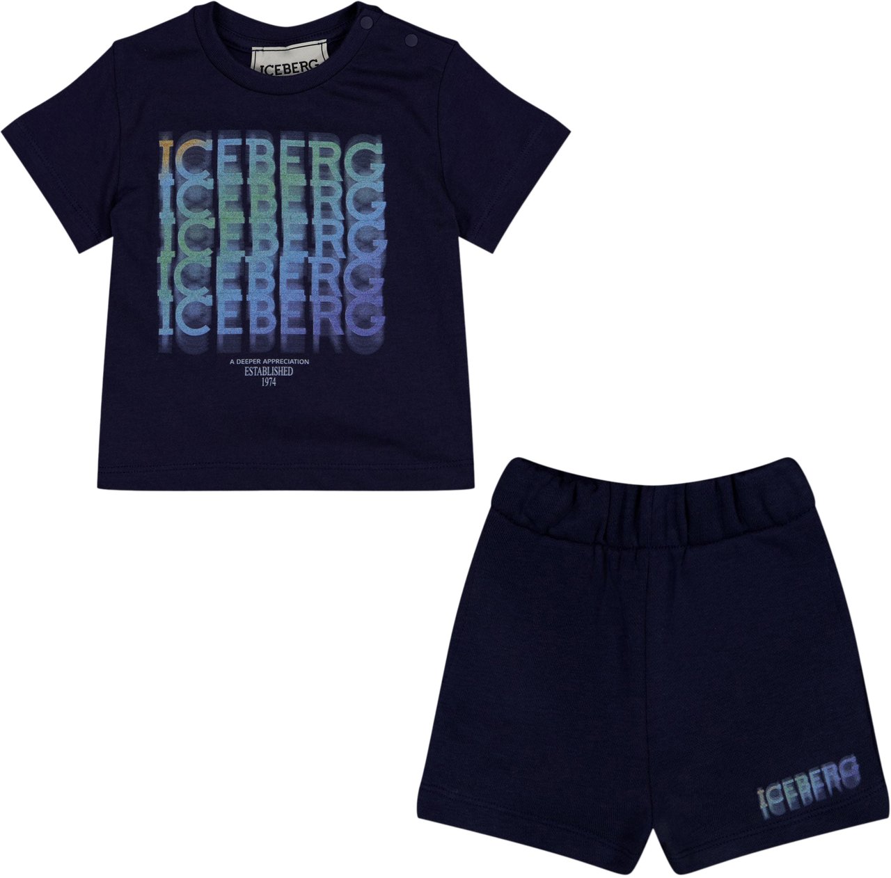 Iceberg Iceberg Baby Jongens Setje In Navy Blauw
