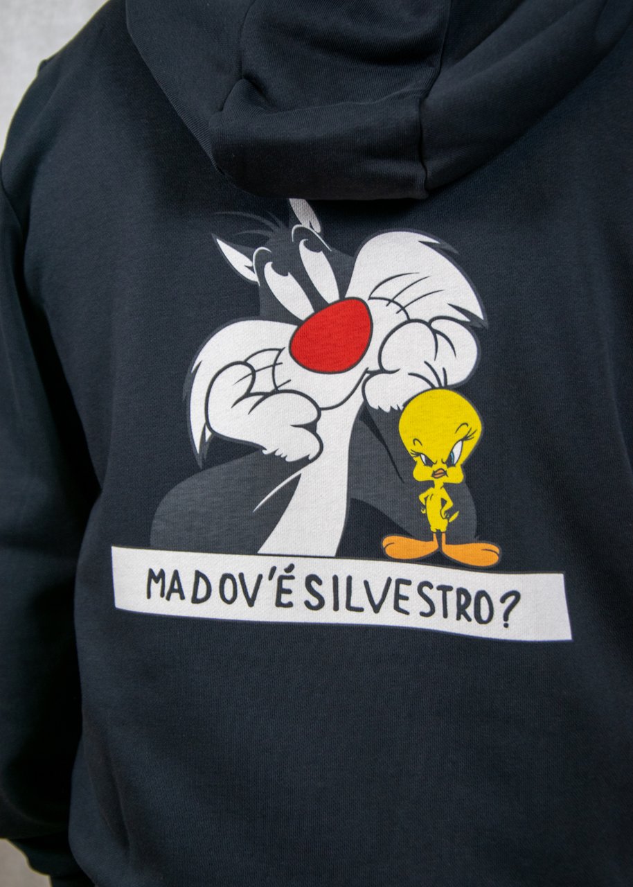Iceberg Looney Tunes Hoodie Sylvester Zwart