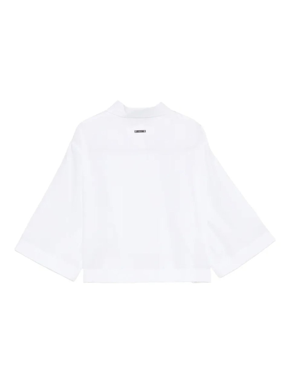 Iceberg Cropped White Eyelet Detail Shirt Wit