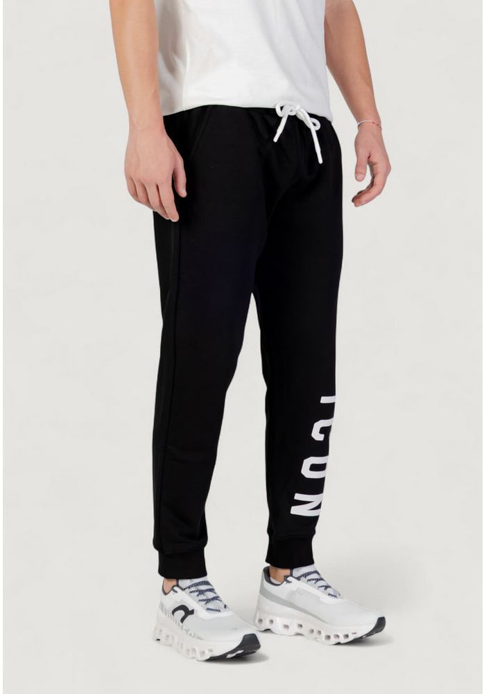 Icon Denim Icon Black Cotton Joggers (Workout Pants) Zwart