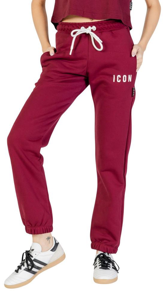 Icon Denim Icon Bordeaux Cotton Joggers (Workout Pants) Maroon