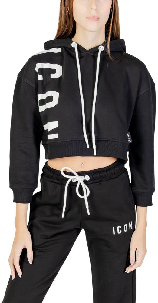 Icon Denim Icon Black Cotton Hoodie Zwart