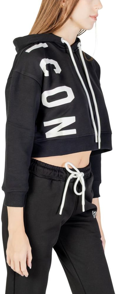 Icon Denim Icon Black Cotton Hoodie Zwart