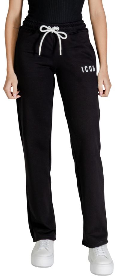 Icon Denim Icon Black Cotton Joggers (Workout Pants) Zwart
