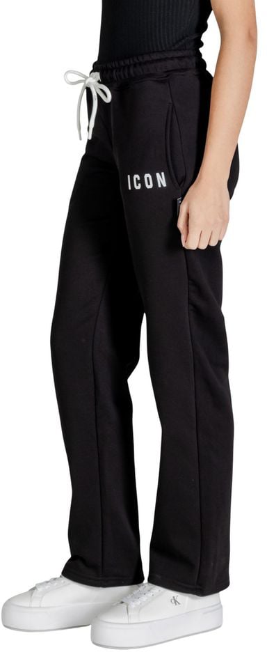 Icon Denim Icon Black Cotton Joggers (Workout Pants) Zwart