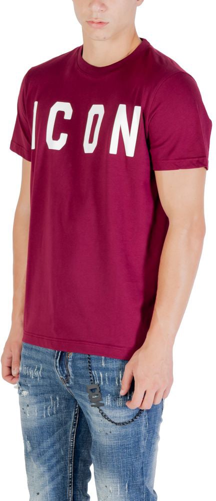 Icon Denim Icon Bordeaux Cotton T-Shirt Maroon