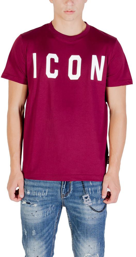 Icon Denim Icon Bordeaux Cotton T-Shirt Maroon