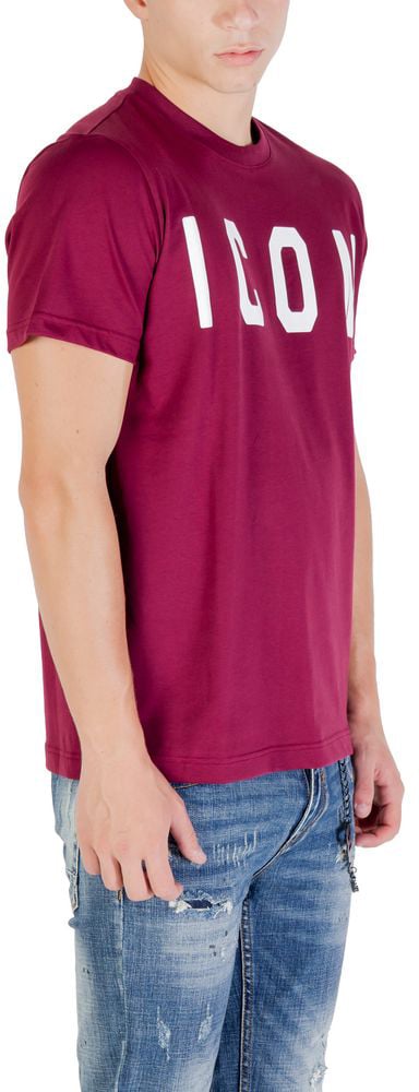 Icon Denim Icon Bordeaux Cotton T-Shirt Maroon