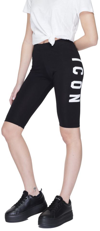 Icon Denim Icon Black Cotton Bermuda Shorts Zwart