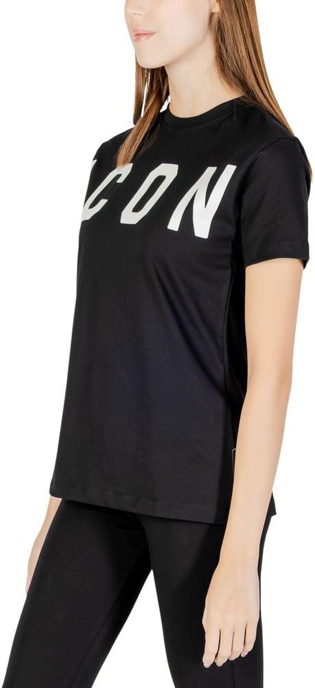 Icon Denim Icon Black Cotton T-Shirt Zwart