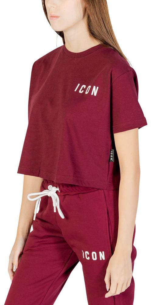 Icon Denim Icon Bordeaux Cotton T-Shirt Maroon
