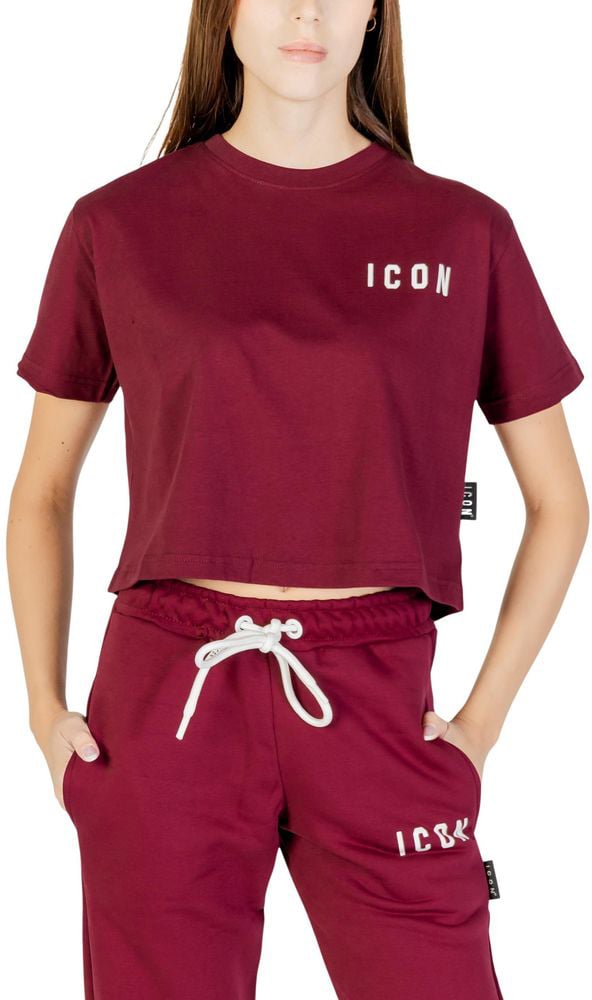 Icon Denim Icon Bordeaux Cotton T-Shirt Maroon