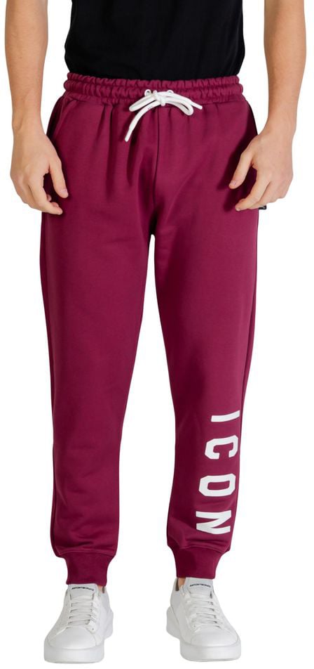 Icon Denim Icon Bordeaux Cotton Joggers (Workout Pants) Maroon