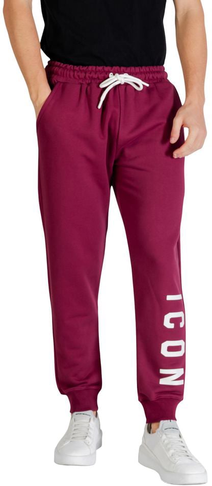 Icon Denim Icon Bordeaux Cotton Joggers (Workout Pants) Maroon