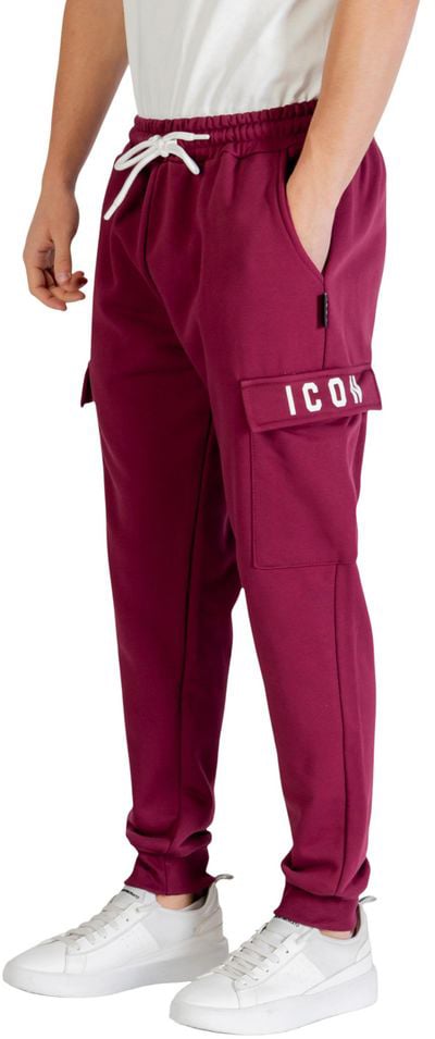 Icon Denim Icon Bordeaux Cotton Joggers (Workout Pants) Maroon