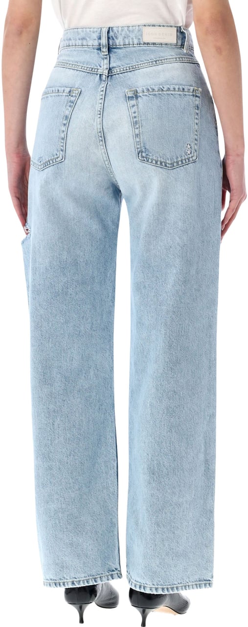 Icon Denim Icon Denim Poppy wide-leg cotton jeans Blauw