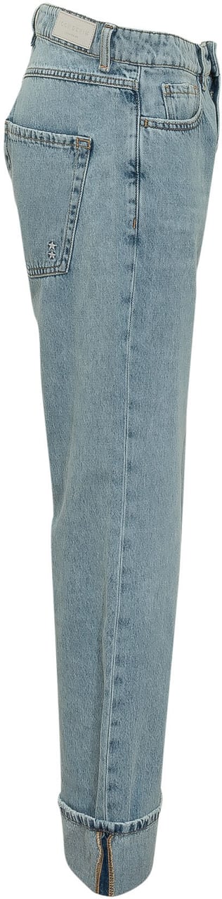 Icon Denim Jeans cropped risvolto Lichtblauw