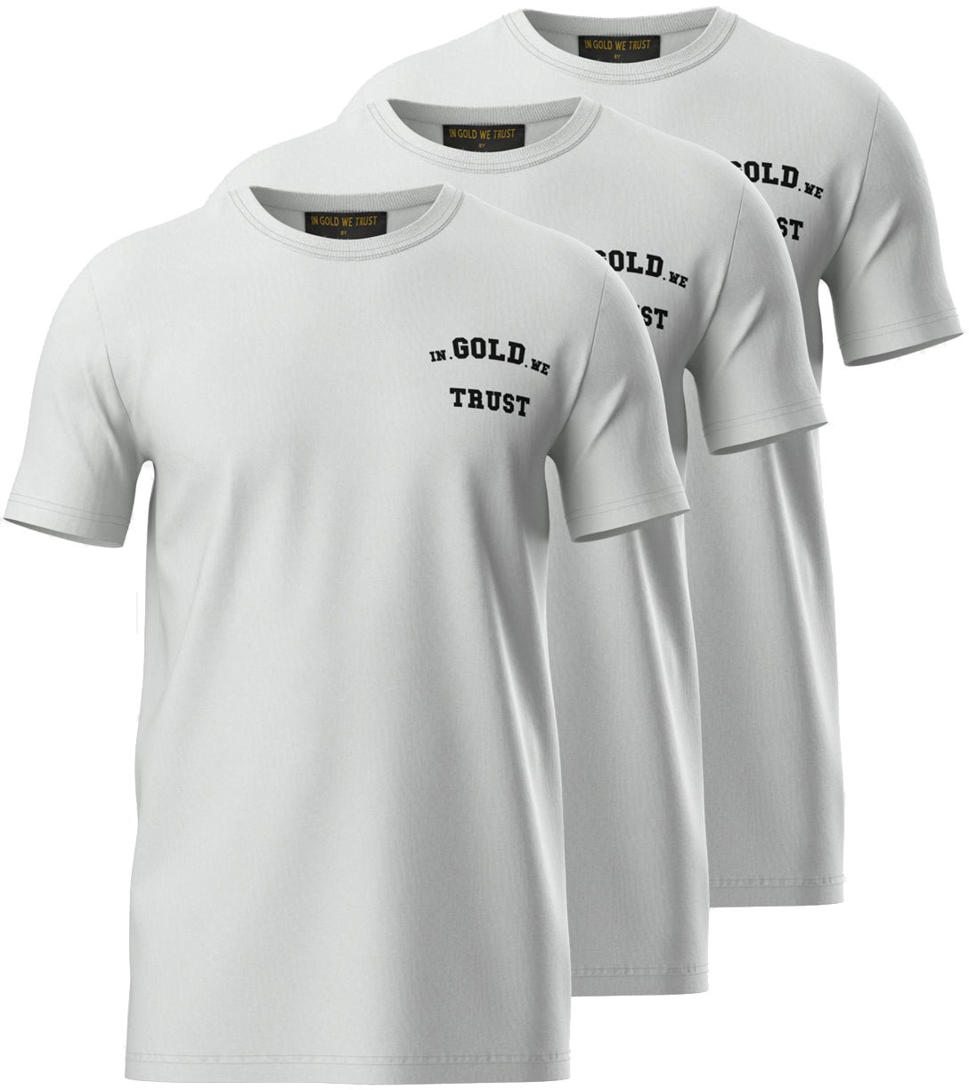 In Gold We Trust 3-pack T-shirts White Wit