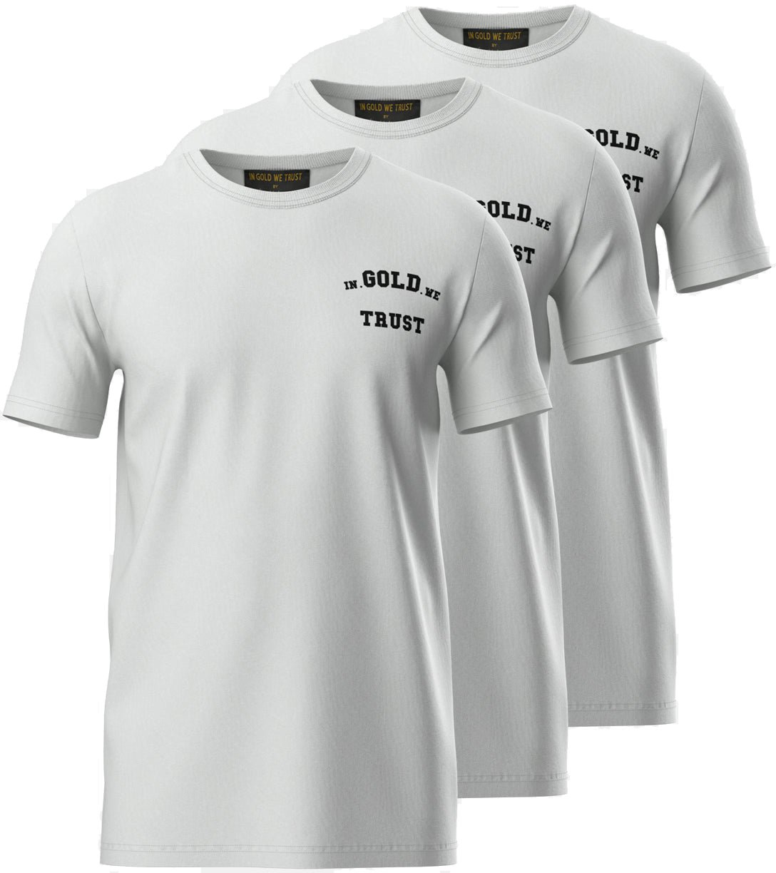 In Gold We Trust 3-pack T-shirts White Wit