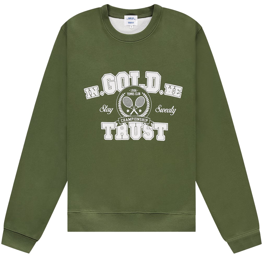 In Gold We Trust The Tennis Sweater Green Groen