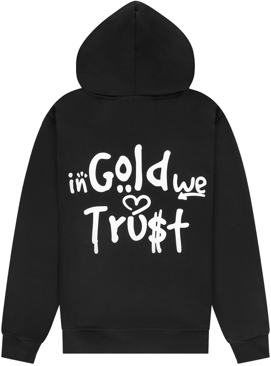 In Gold We Trust The Graffiti Hoodie Black Zwart