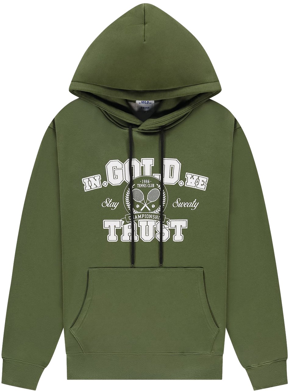 In Gold We Trust The Tennis Hoodie Green Groen