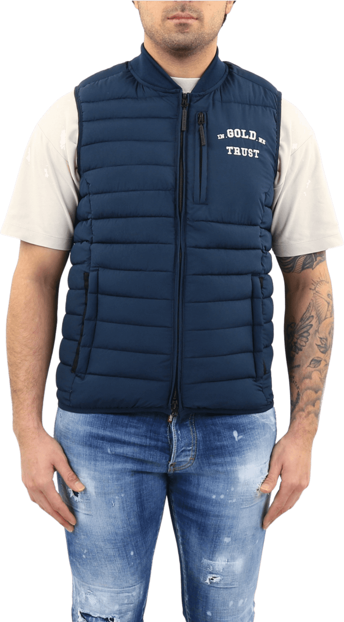 In Gold We Trust Heren The Glory Bodywarmer Blauw