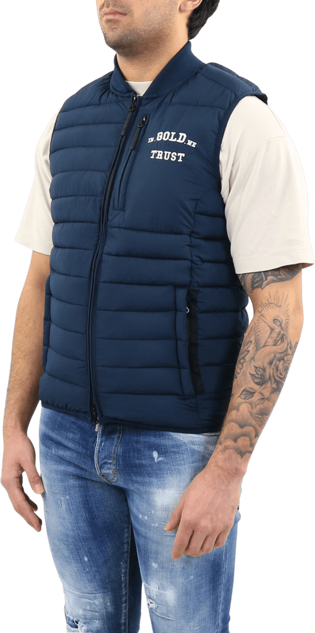 In Gold We Trust Heren The Glory Bodywarmer Blauw