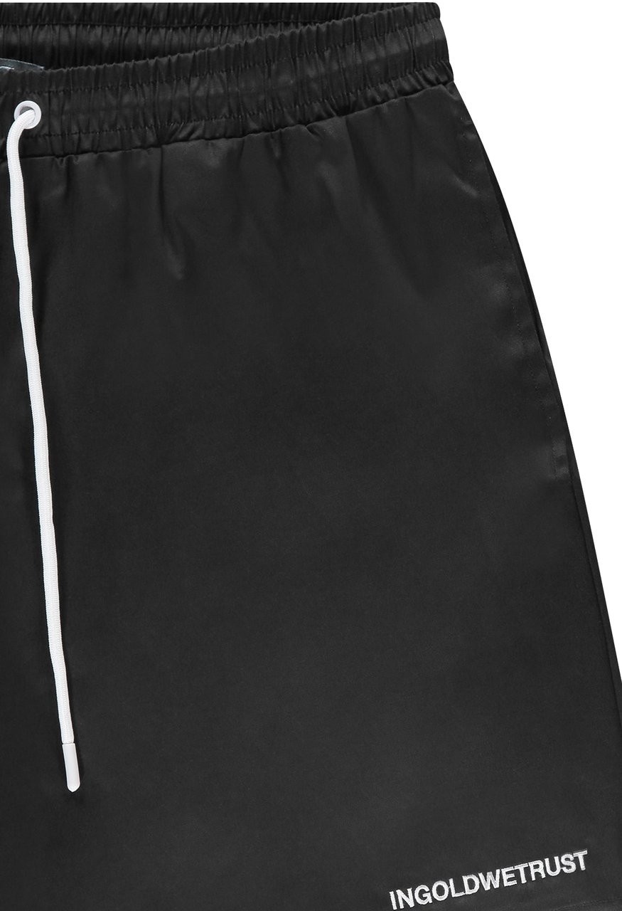 In Gold We Trust The Straight Swim Short Black Zwart