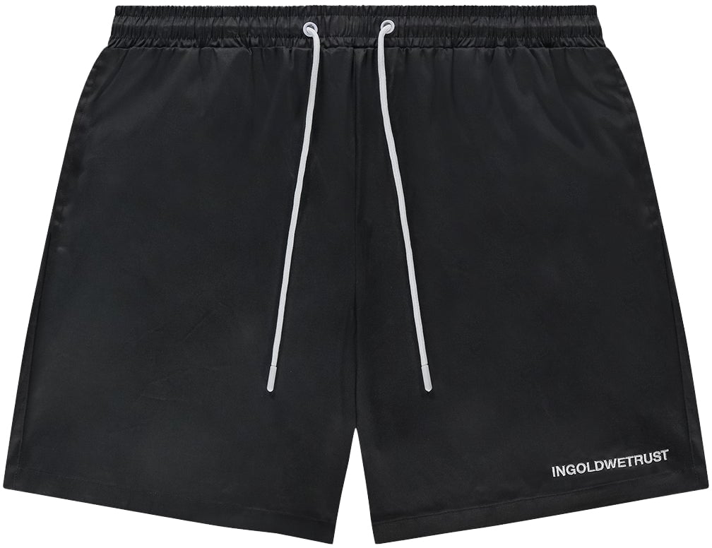 In Gold We Trust The Straight Swim Short Black Zwart