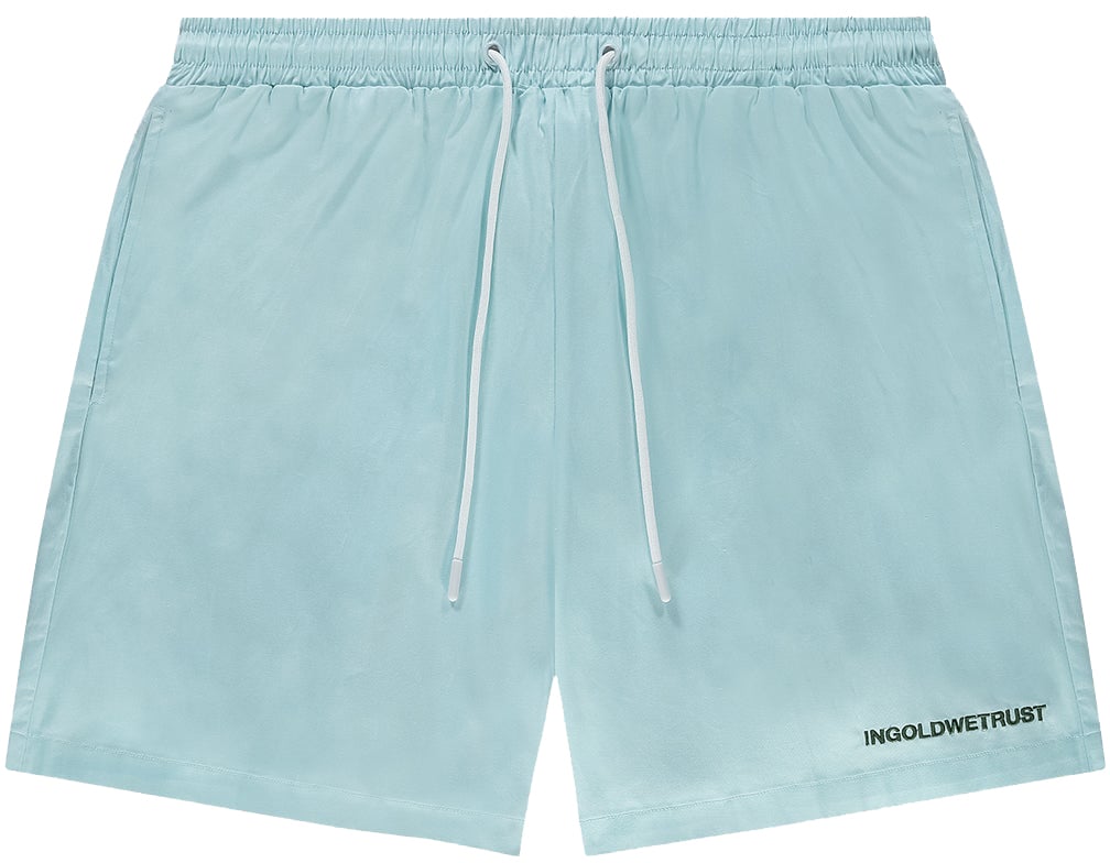 In Gold We Trust The Straight Swim Short Baby Blue Blauw