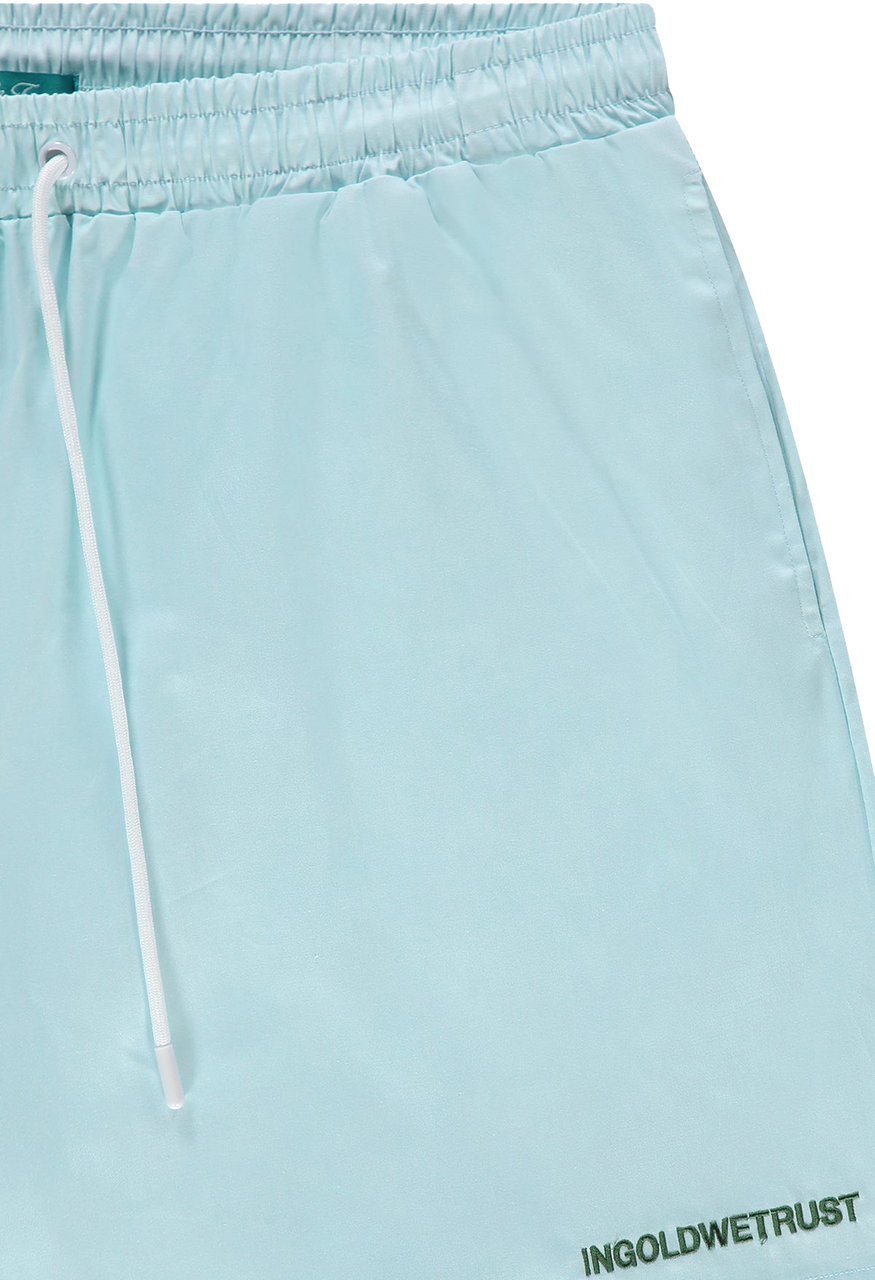 In Gold We Trust The Straight Swim Short Baby Blue Blauw