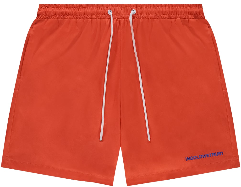 In Gold We Trust The Straight Swim Short Orange Oranje