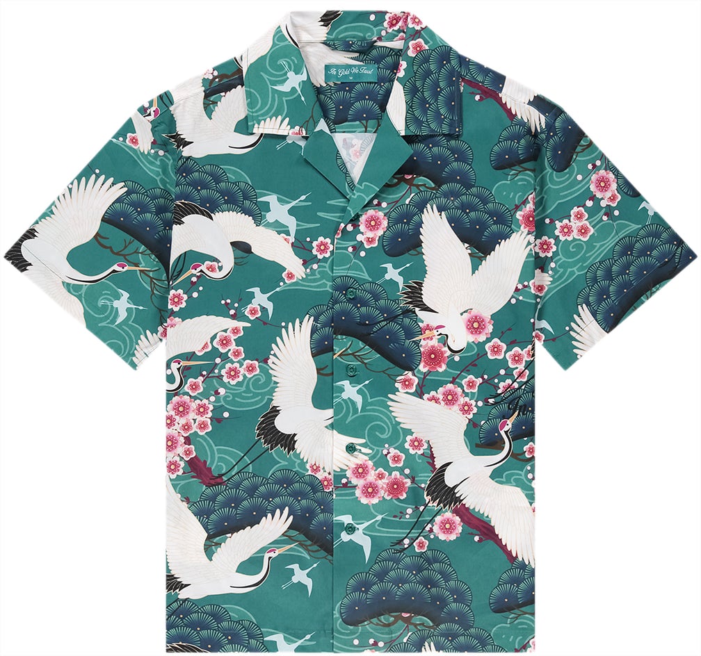 In Gold We Trust The Birds Shirt Blauw
