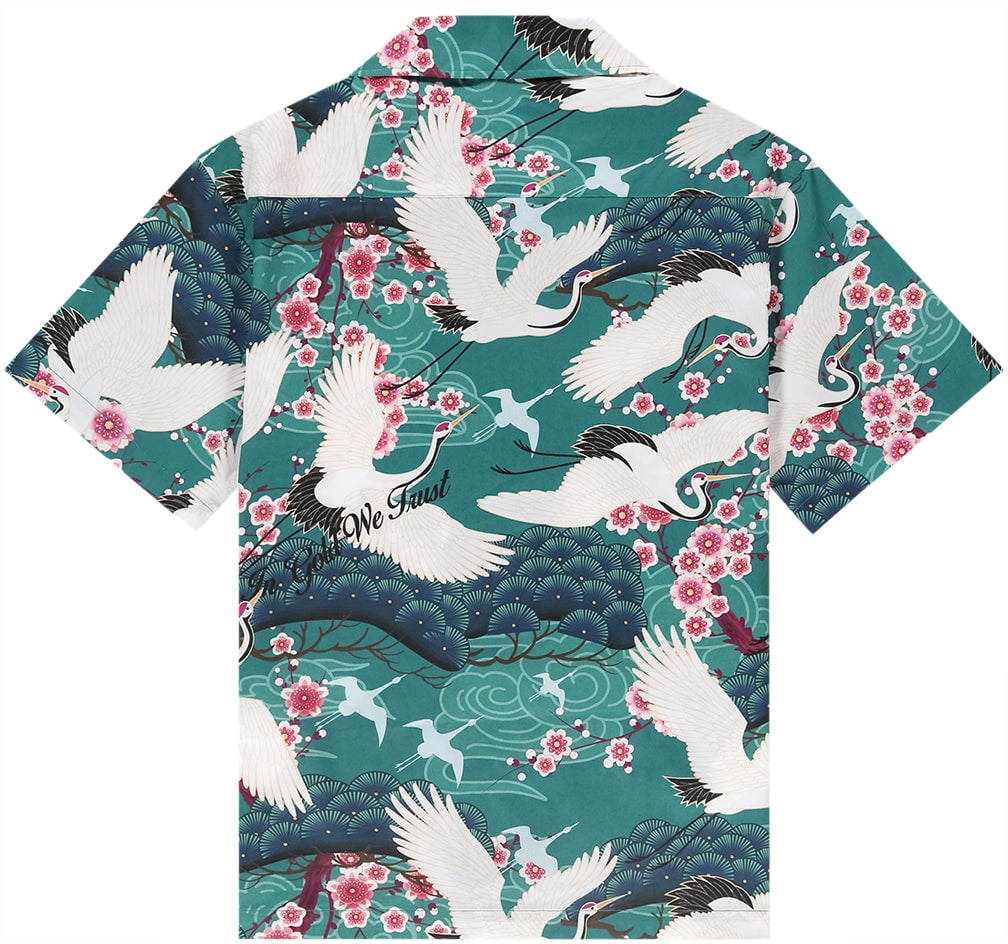 In Gold We Trust The Birds Shirt Blauw