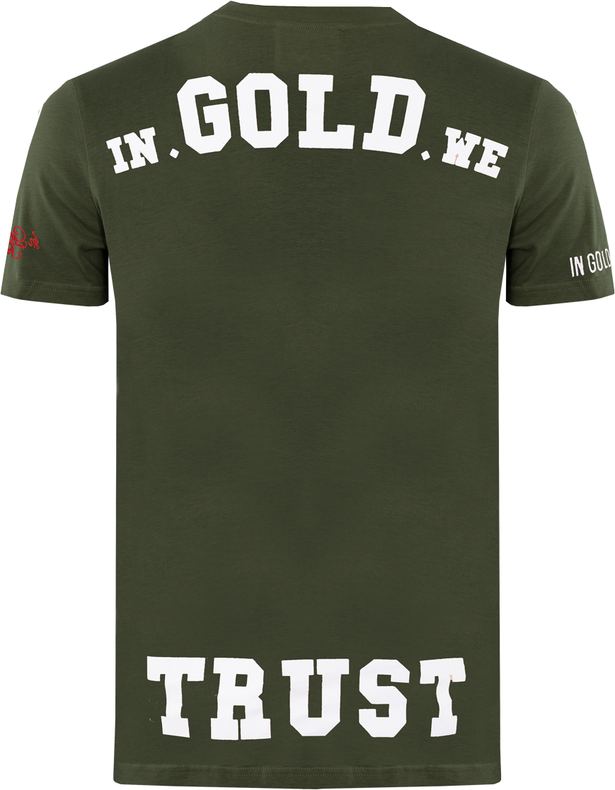 In Gold We Trust Heren The Pusha T-Shirt Groen Groen