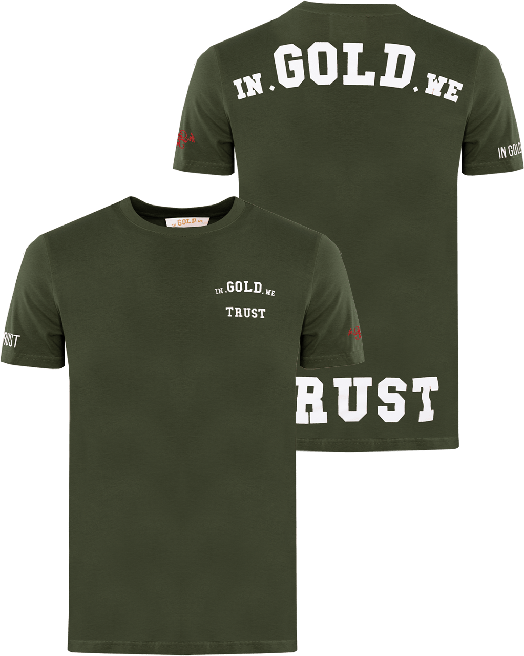 In Gold We Trust Heren The Pusha T-Shirt Groen Groen