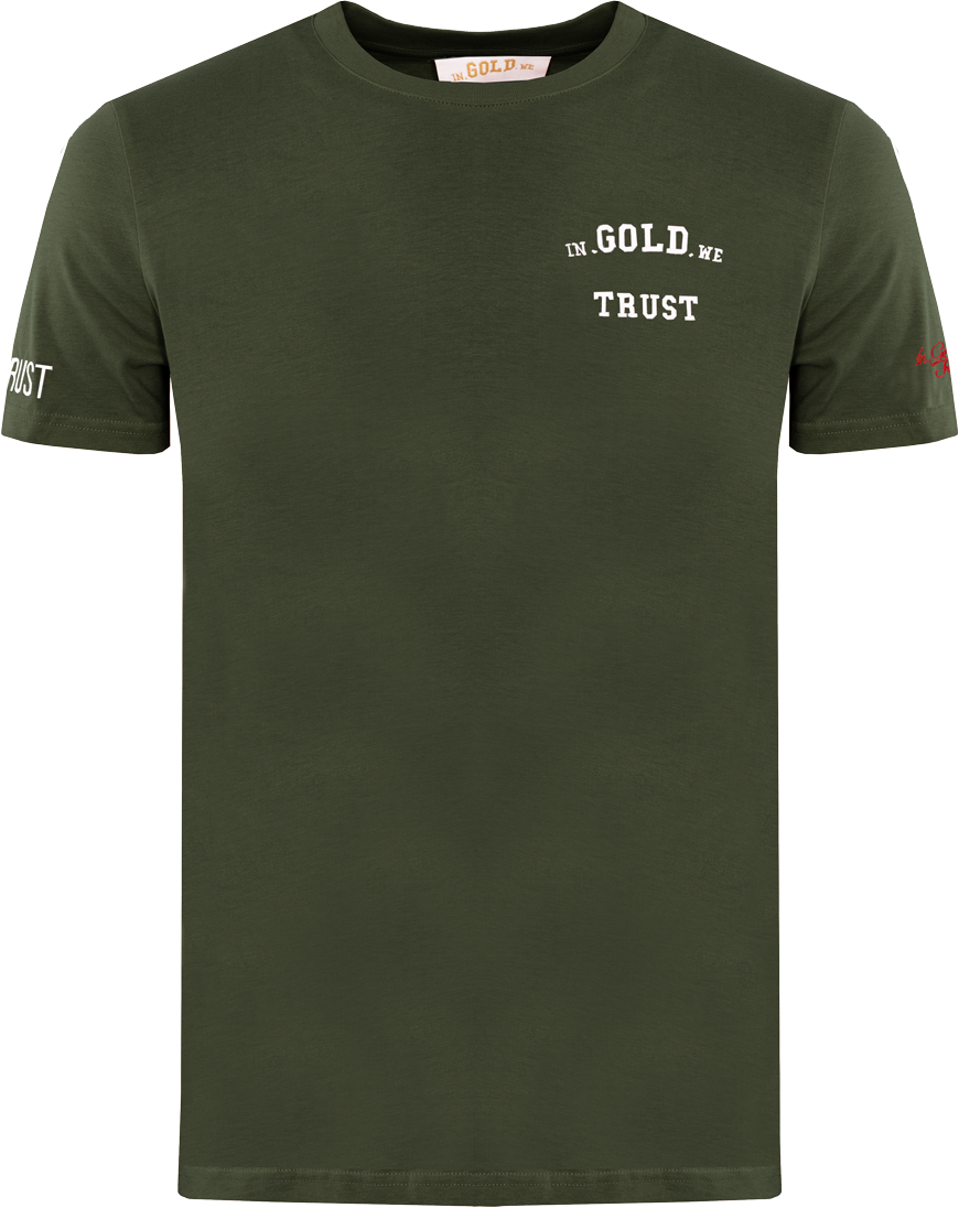 In Gold We Trust Heren The Pusha T-Shirt Groen Groen